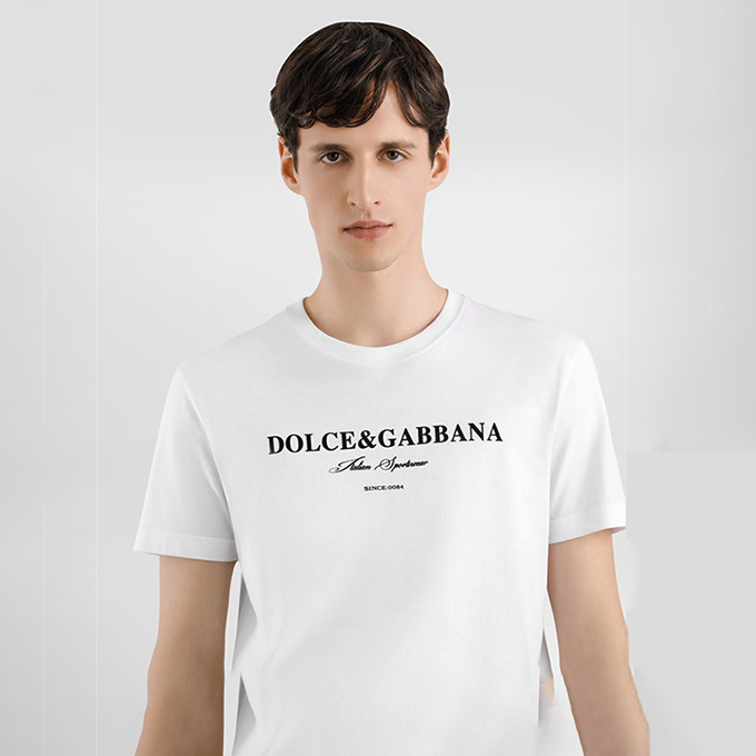 dolce & gabbana logo print cotton t-shirt